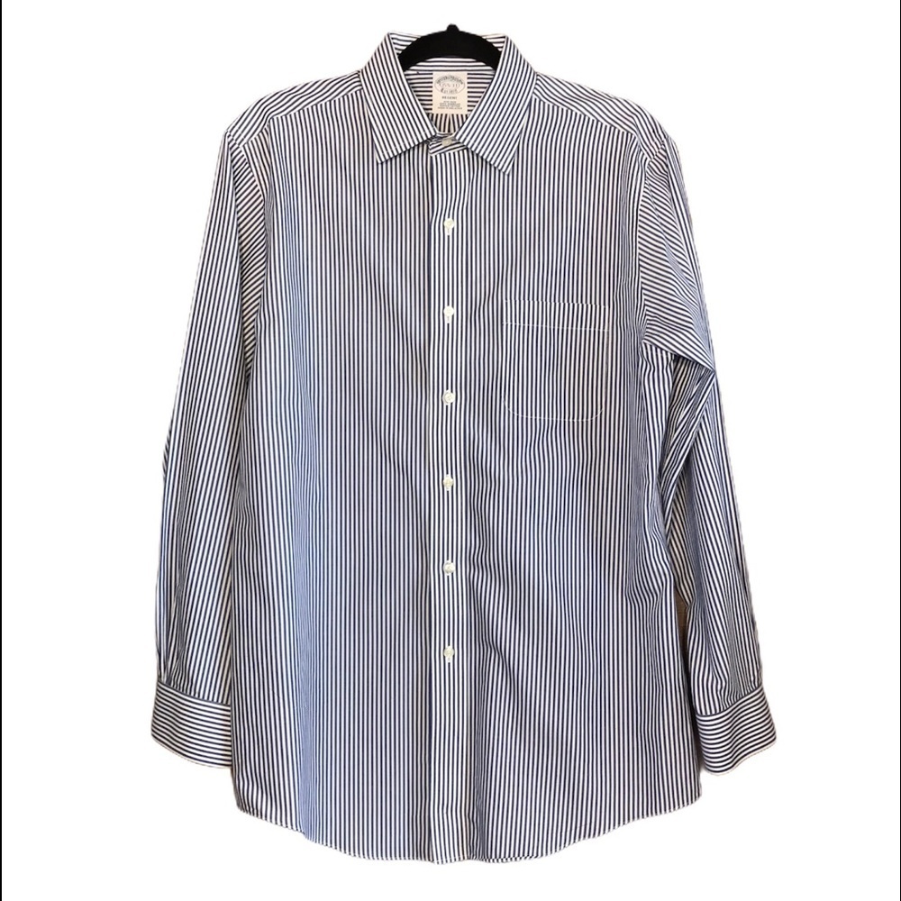 Brooks Brothers Men’s Regent 100% American Supima Cotton Pinstriped Shirt